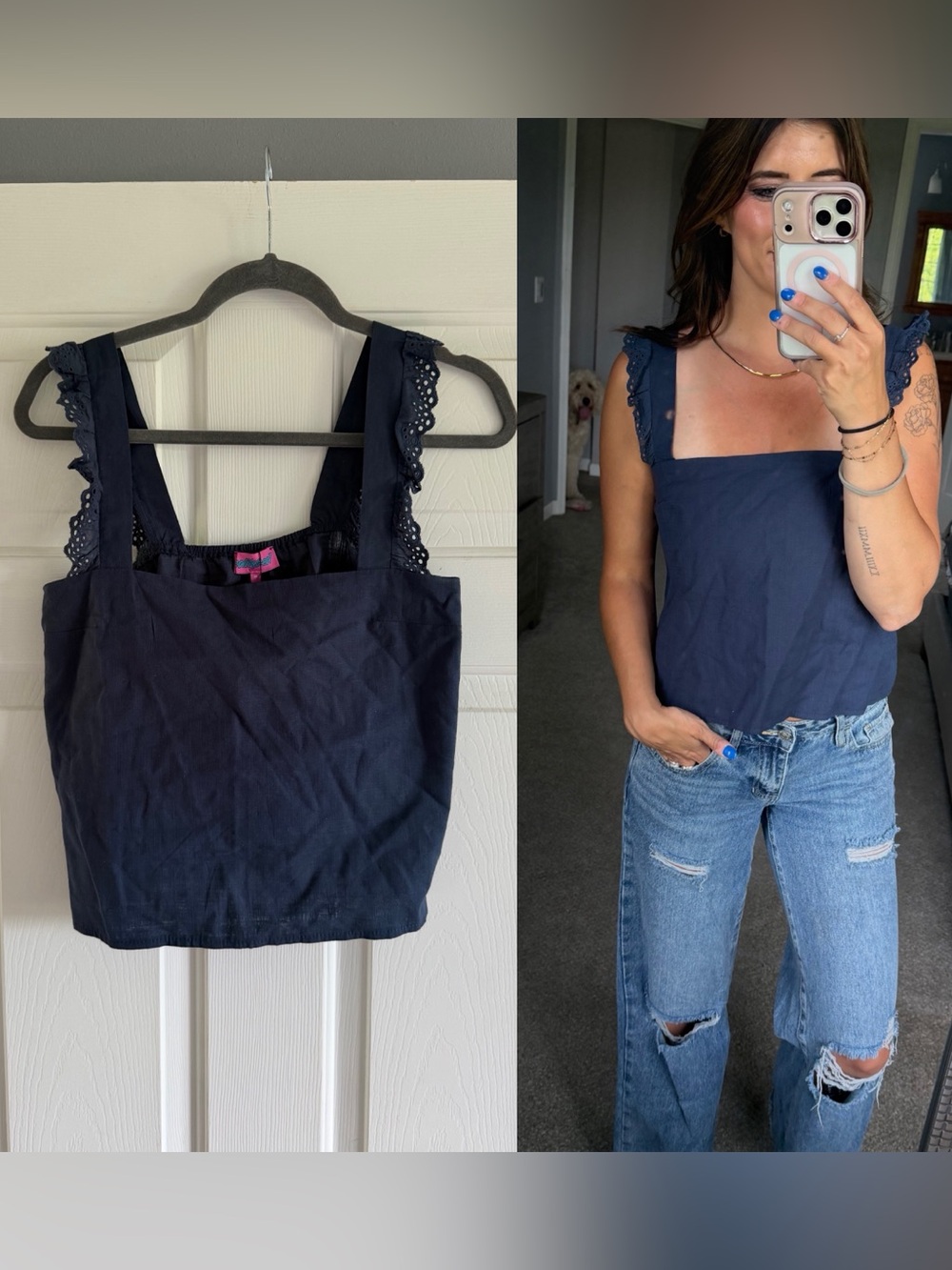 Edikted Navy Blue Top